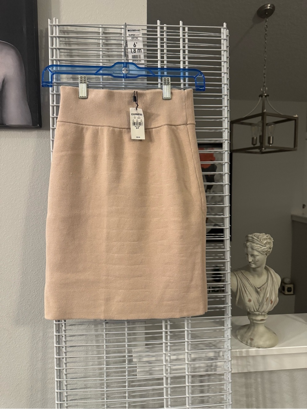 Express Blush Cream Pencil Skirt